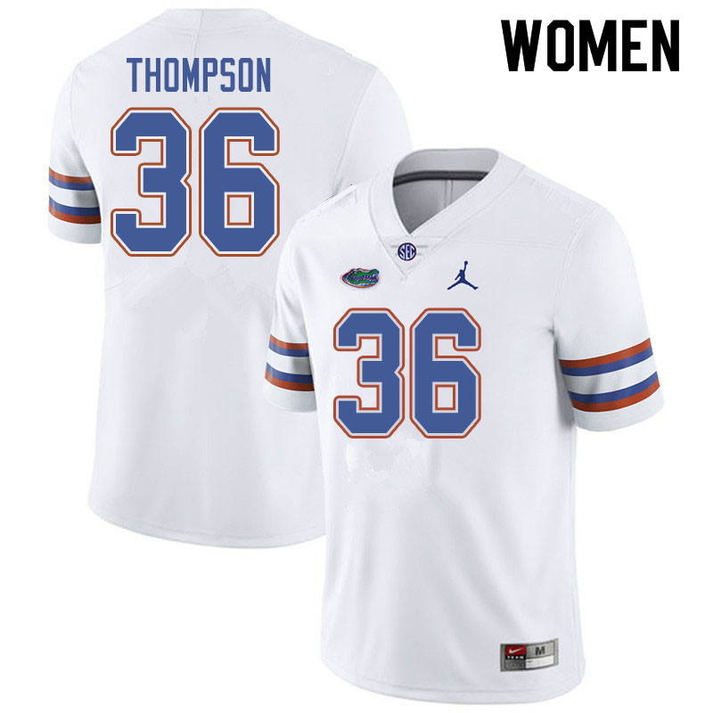 Jordan Brand Women #36 Trey Thompson Florida Gators College Football Jerseys Sale-White